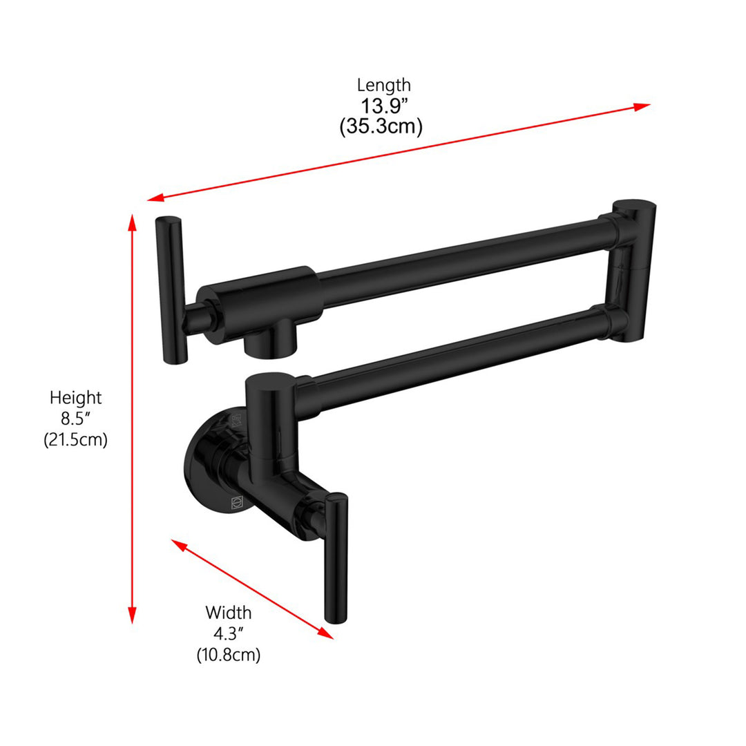 Wall Mounted Pot Filler In Matte Black - View 4 - Joshua Marshal