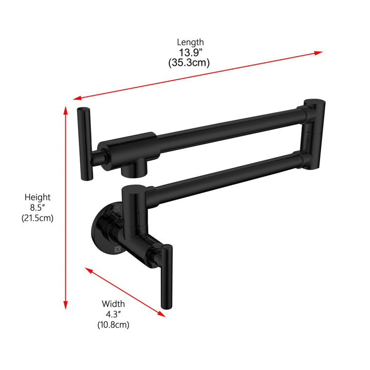 Wall Mounted Pot Filler In Matte Black - View 4 - Joshua Marshal