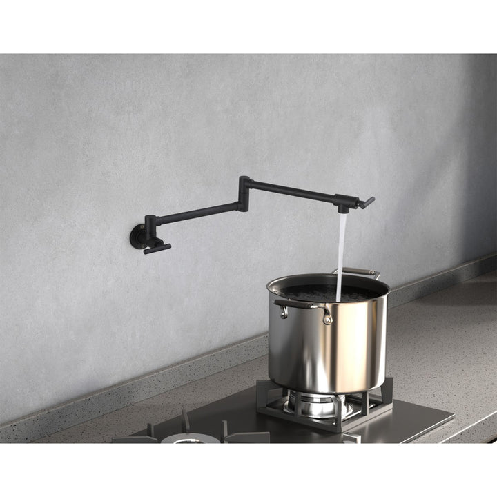 Wall Mounted Pot Filler In Matte Black - View 6 - Joshua Marshal
