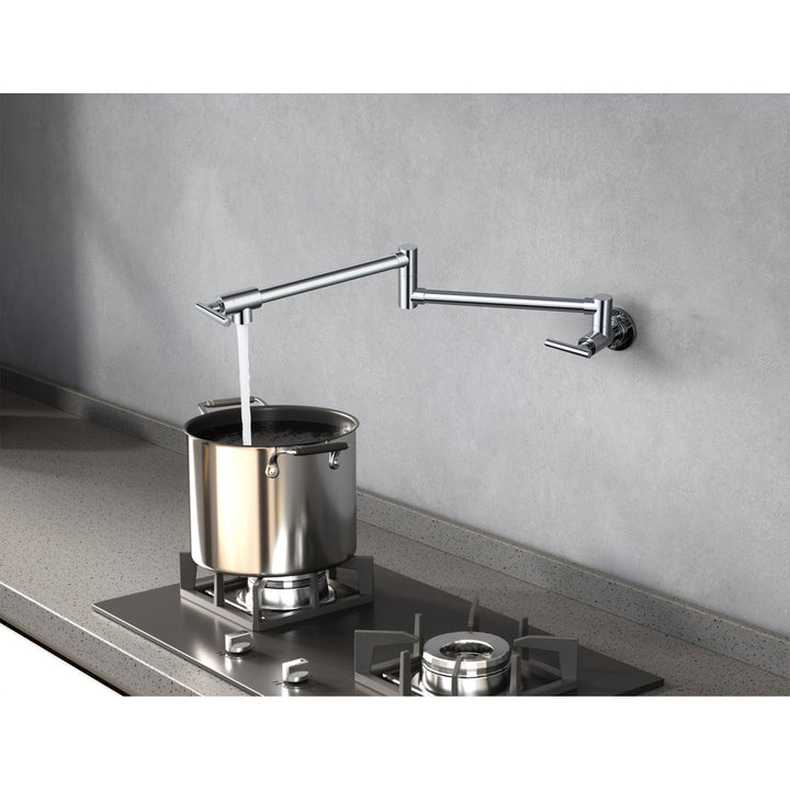 Wall Mounted Pot Filler In Chrome - View 2 - Joshua Marshal