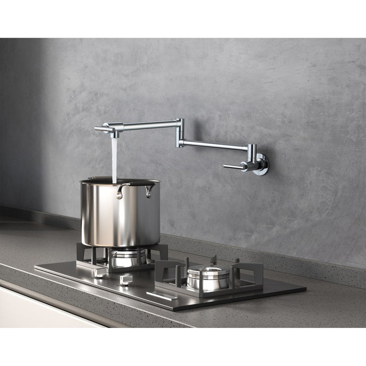 Wall Mounted Pot Filler In Chrome - View 4 - Joshua Marshal