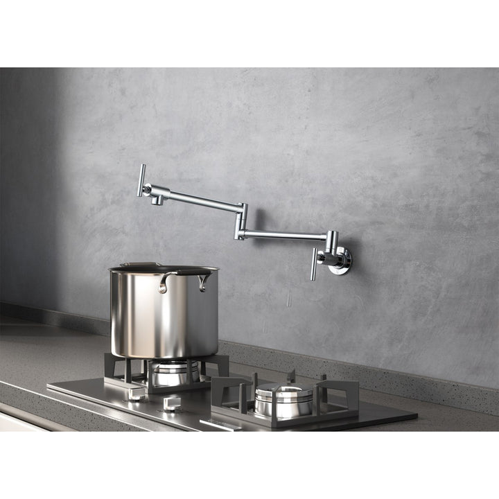 Wall Mounted Pot Filler In Chrome - View 5 - Joshua Marshal