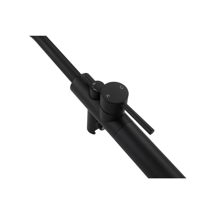 Floor Mounted Roman Tub Faucet With Handshower In Matte Black - View 4 - Joshua Marshal