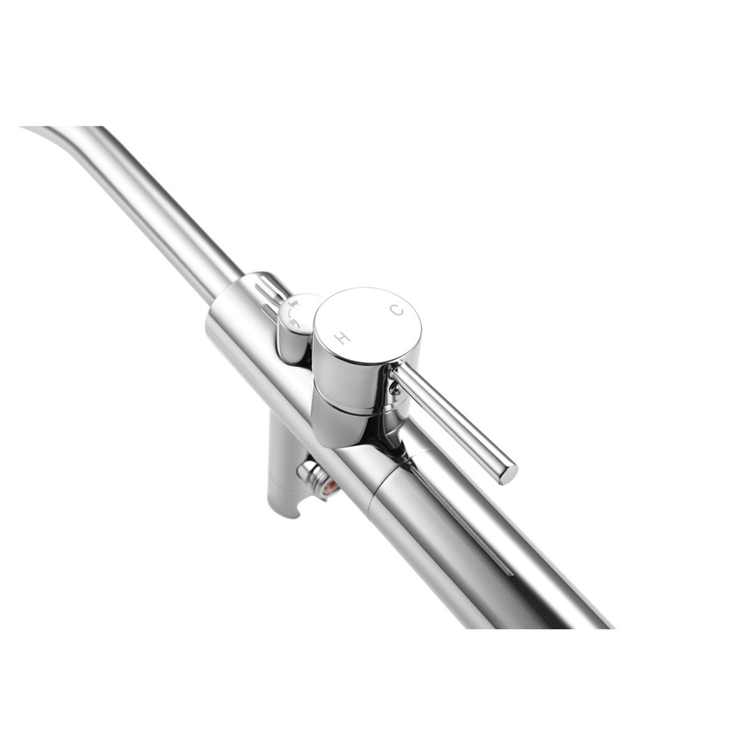 Floor Mounted Roman Tub Faucet With Handshower In Chrome - View 4 - Joshua Marshal