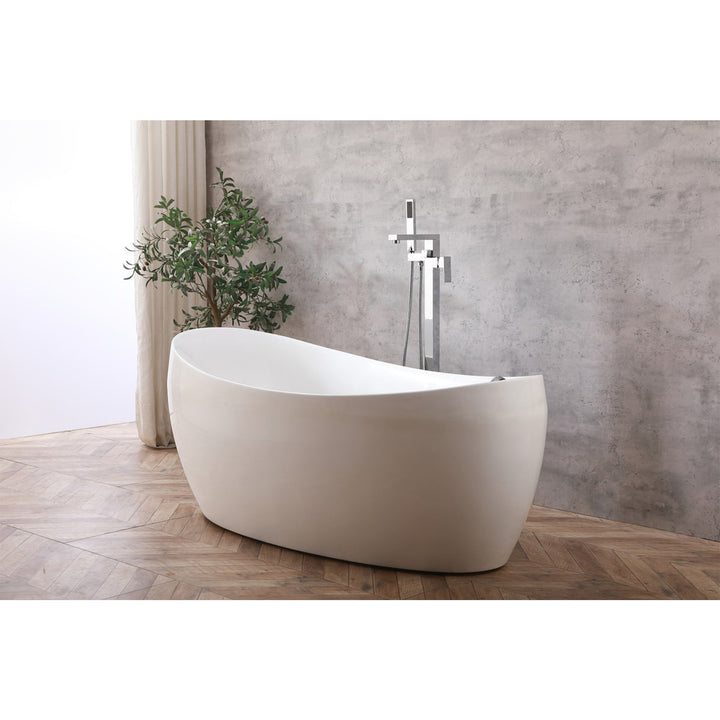 Floor Mounted Roman Tub Faucet With Handshower In Chrome - View 2 - Joshua Marshal