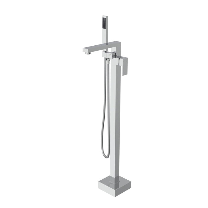 Floor Mounted Roman Tub Faucet With Handshower In Chrome - View 3 - Joshua Marshal