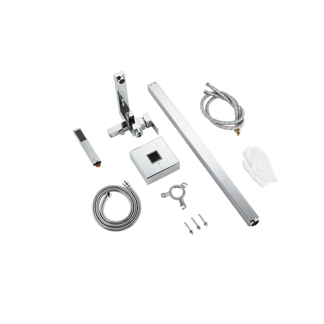 Floor Mounted Roman Tub Faucet With Handshower In Chrome - View 4 - Joshua Marshal