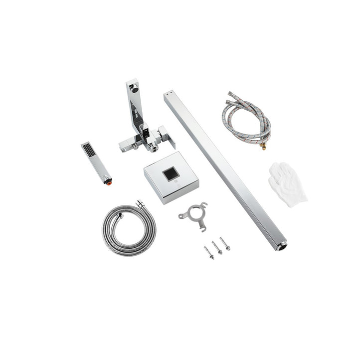 Floor Mounted Roman Tub Faucet With Handshower In Chrome - View 4 - Joshua Marshal