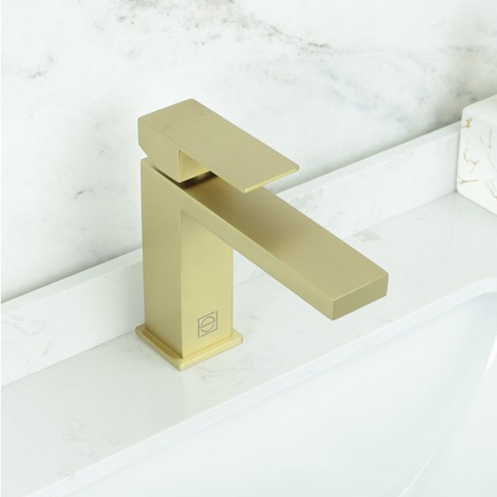 Single Hole Single Handle Bathroom Faucet In Brushed Gold Brushed Gold Finish - KITCHEN & BATH by Joshua Marshal