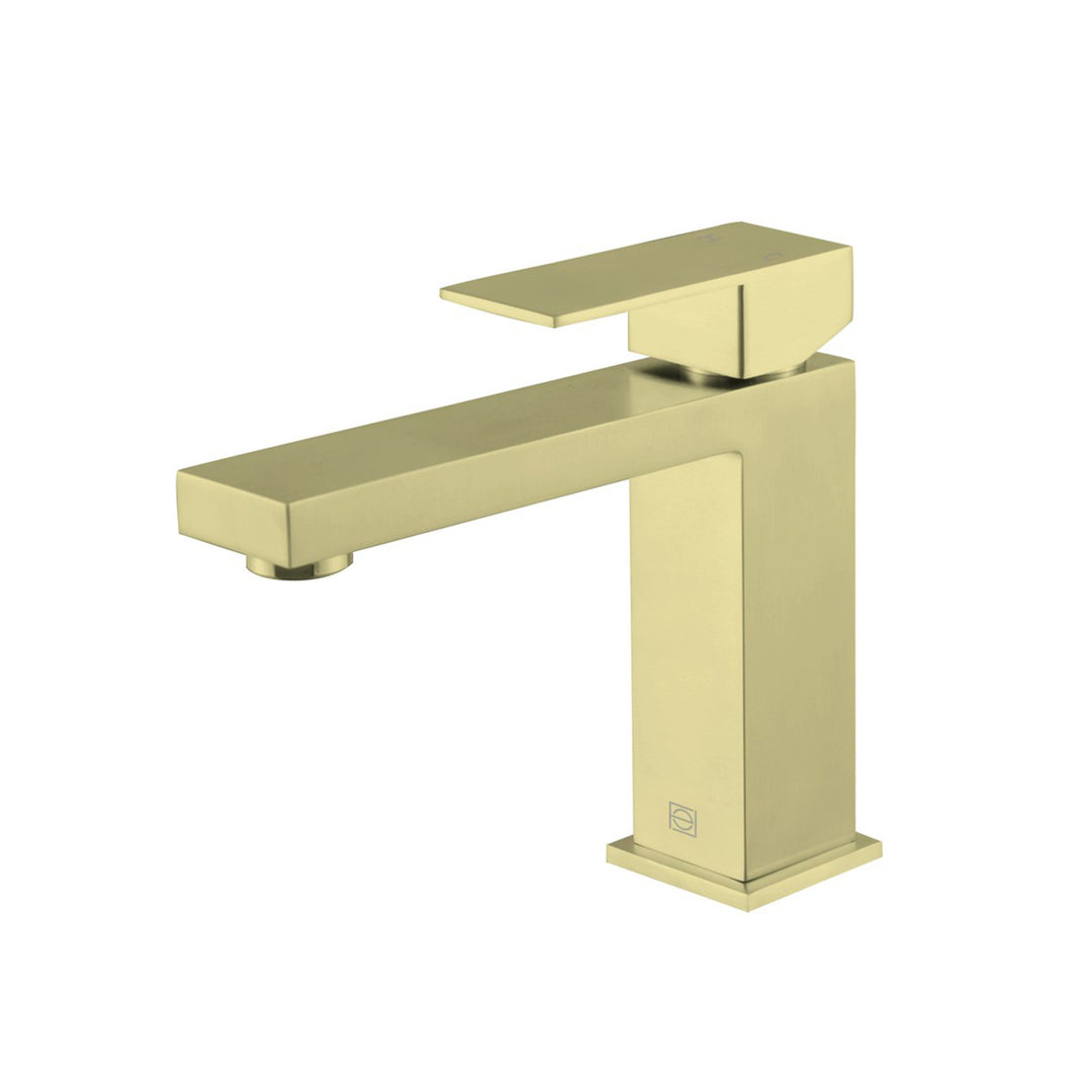 Single Hole Single Handle Bathroom Faucet In Brushed Gold - View 3 - Joshua Marshal