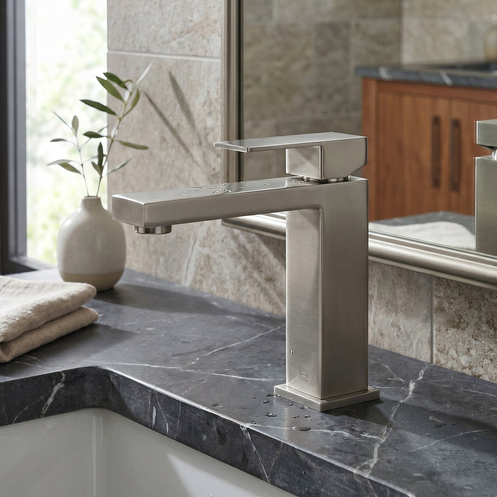 Single Hole Single Handle Bathroom Faucet In Brushed Nickel Brushed Nickel Finish - KITCHEN & BATH by Joshua Marshal
