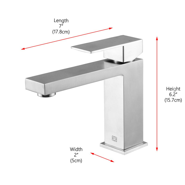 Single Hole Single Handle Bathroom Faucet In Brushed Nickel - View 6 - Joshua Marshal
