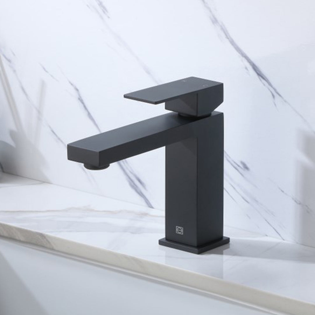 Single Hole Single Handle Bathroom Faucet In Matte Black Matte Black Finish - KITCHEN & BATH by Joshua Marshal