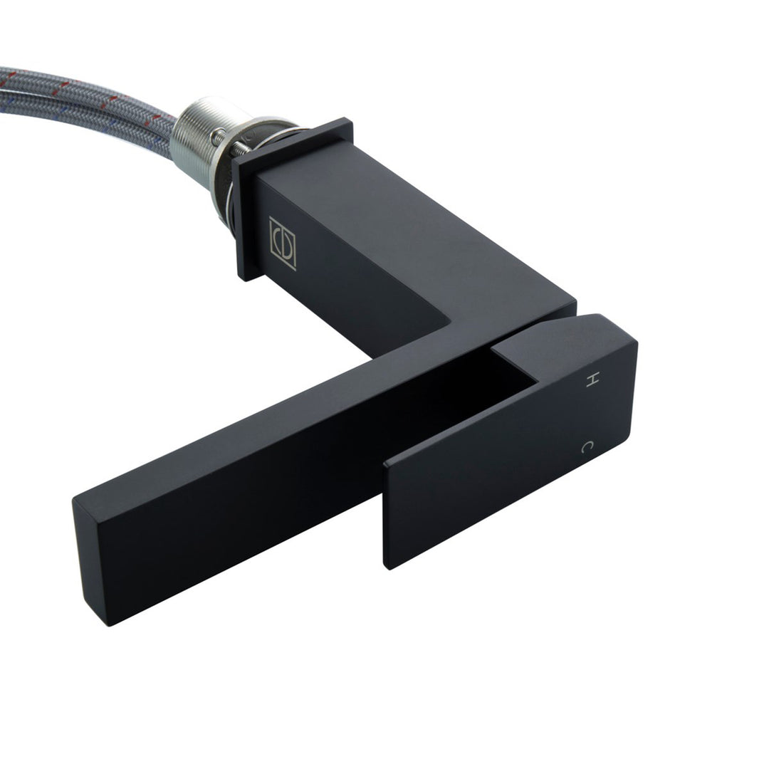 Single Hole Single Handle Bathroom Faucet In Matte Black - View 4 - Joshua Marshal