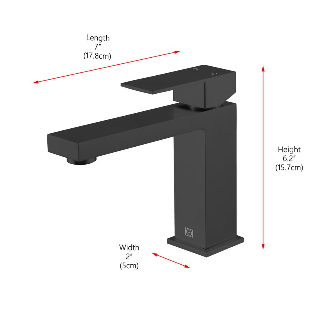 Single Hole Single Handle Bathroom Faucet In Matte Black - View 5 - Joshua Marshal