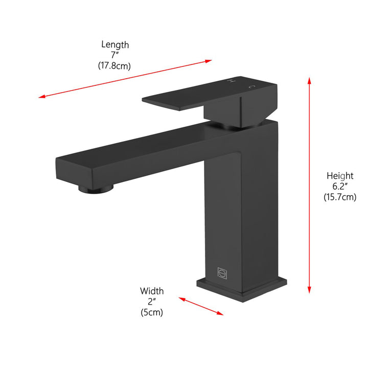 Single Hole Single Handle Bathroom Faucet In Matte Black - View 5 - Joshua Marshal