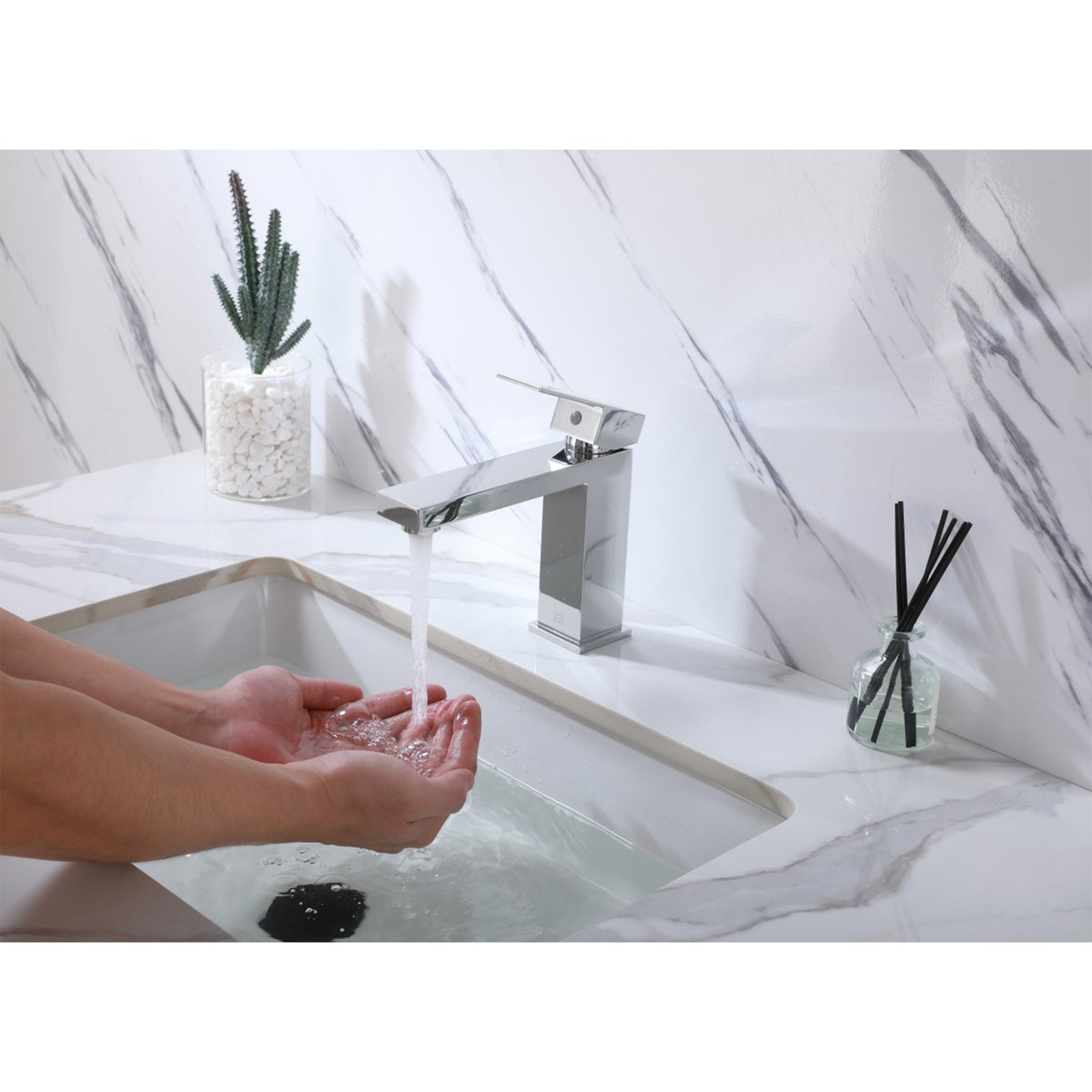 Single Hole Single Handle Bathroom Faucet In Chrome - View 2 - Joshua Marshal
