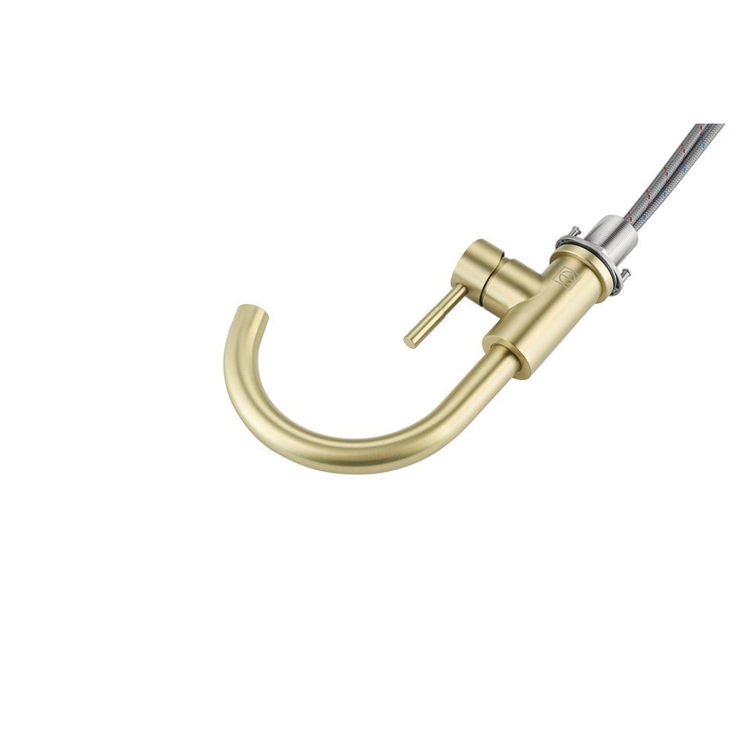 Single Hole Single Handle Bathroom Faucet In Brushed Gold - View 4 - Joshua Marshal
