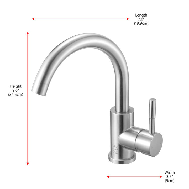 Single Hole Single Handle Bathroom Faucet In Brushed Nickel - View 5 - Joshua Marshal