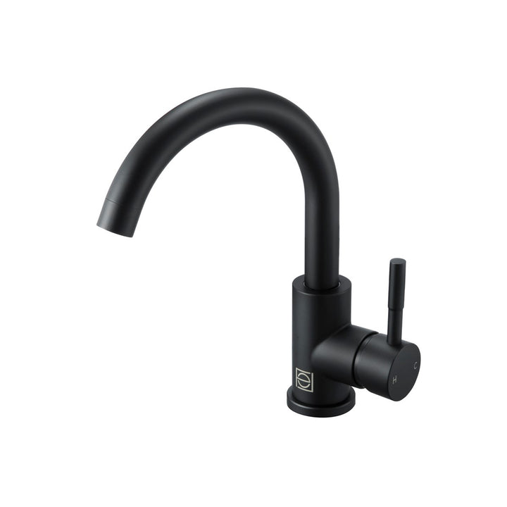 Single Hole Single Handle Bathroom Faucet In Matte Black - View 3 - Joshua Marshal
