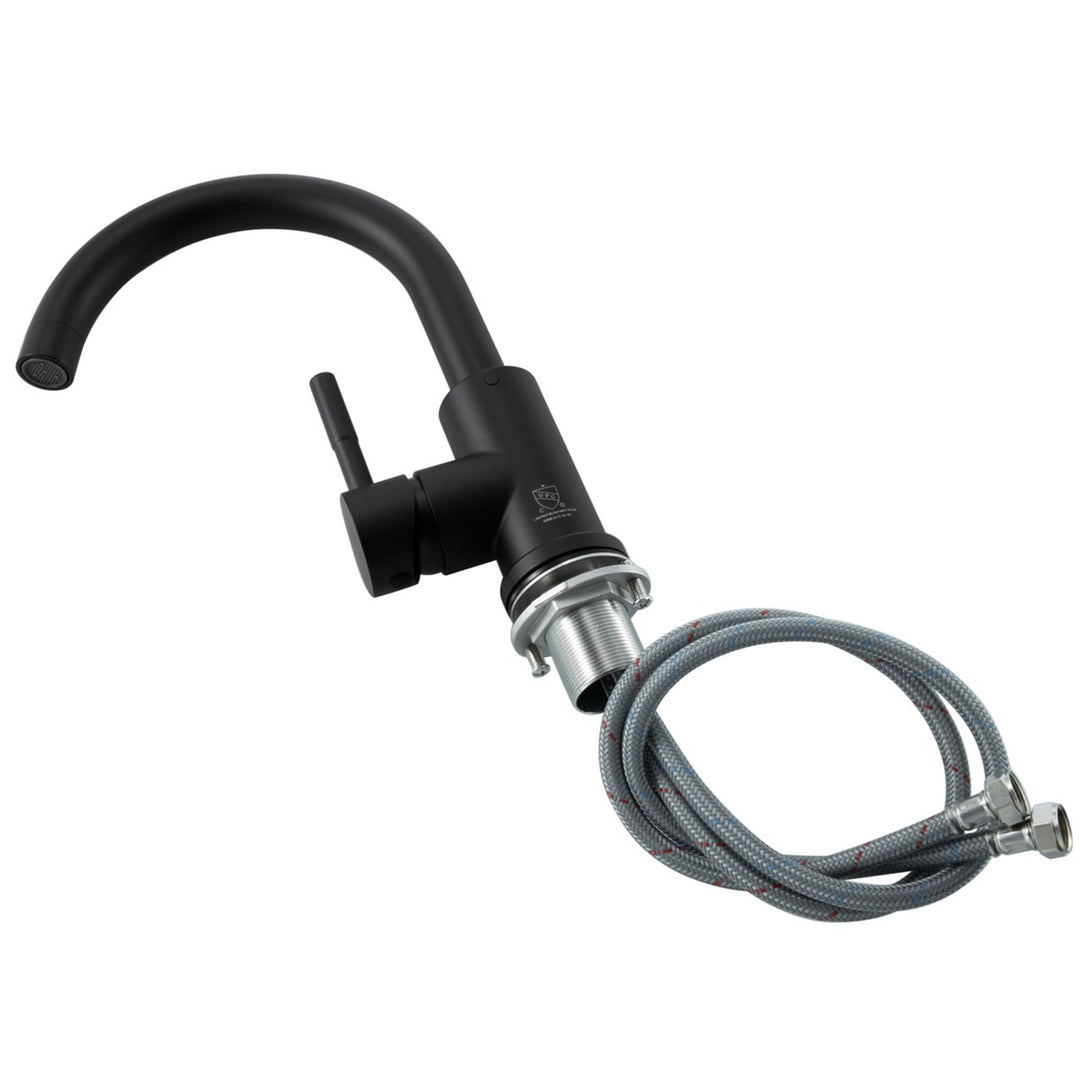 Single Hole Single Handle Bathroom Faucet In Matte Black - View 4 - Joshua Marshal