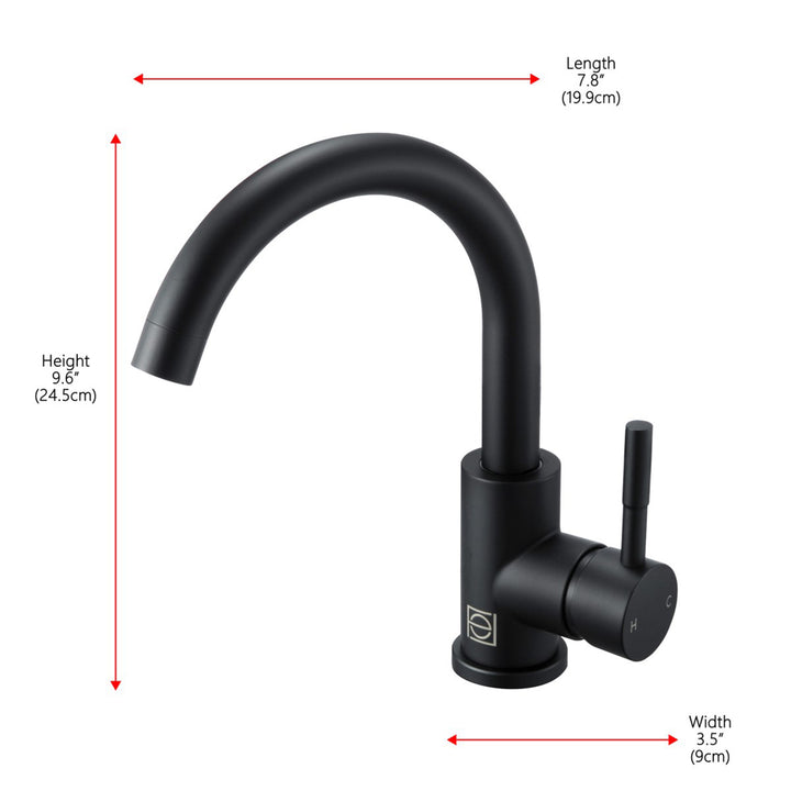 Single Hole Single Handle Bathroom Faucet In Matte Black - View 6 - Joshua Marshal