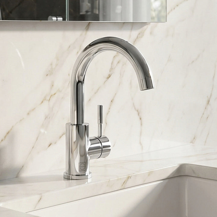Single Hole Single Handle Bathroom Faucet In Chrome Chrome Finish - KITCHEN & BATH by Joshua Marshal