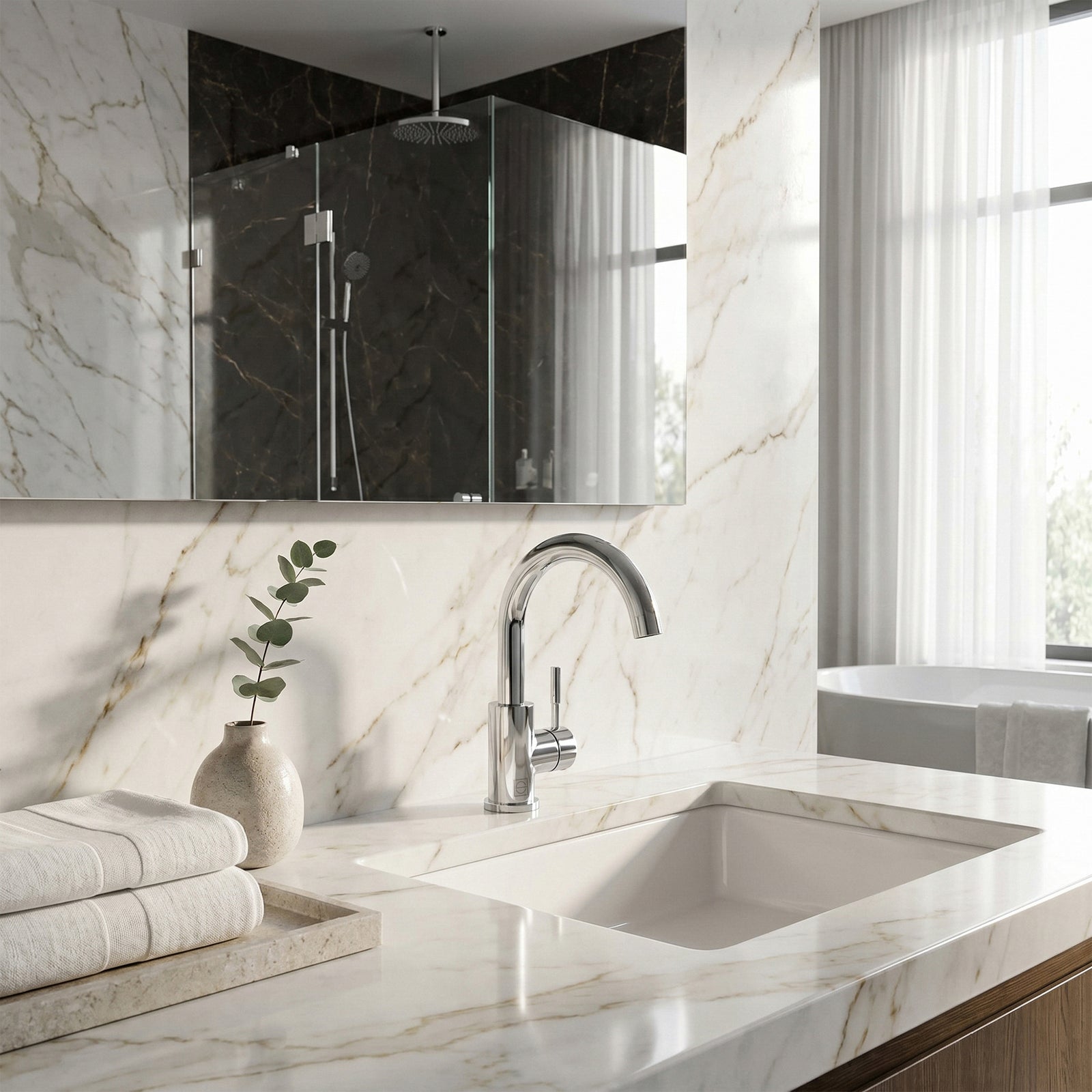 Single Hole Single Handle Bathroom Faucet In Chrome - View 2 - Joshua Marshal