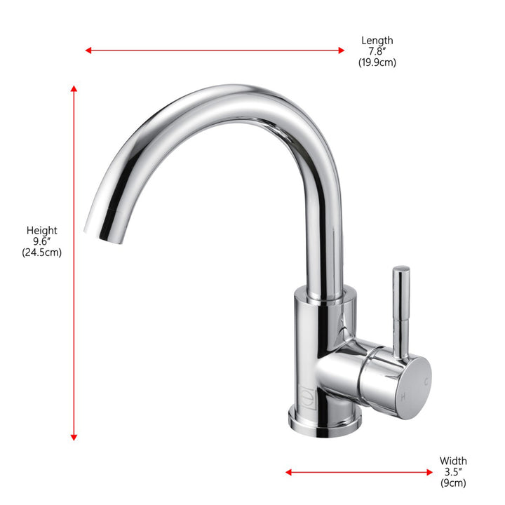 Single Hole Single Handle Bathroom Faucet In Chrome - View 6 - Joshua Marshal