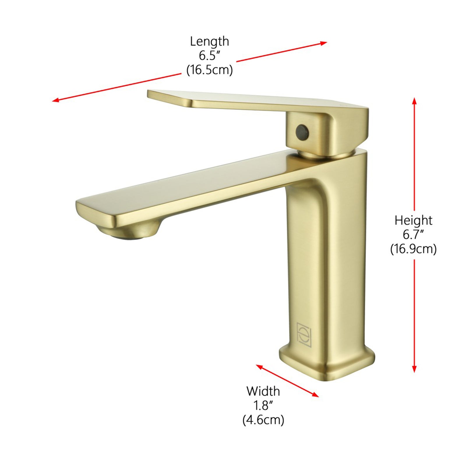 Single Hole Single Handle Bathroom Faucet In Brushed Gold - View 2 - Joshua Marshal
