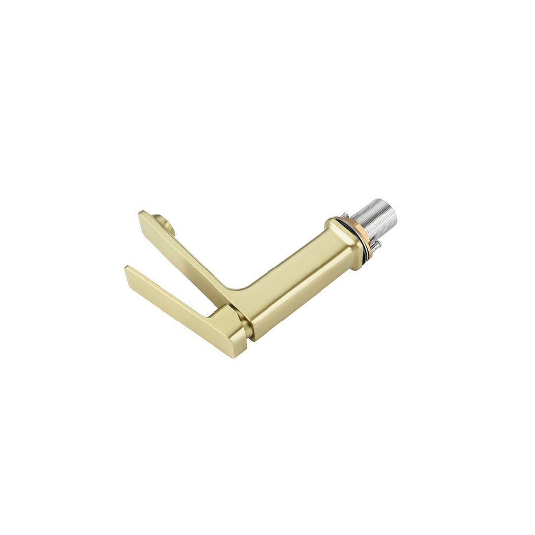 Single Hole Single Handle Bathroom Faucet In Brushed Gold - View 4 - Joshua Marshal