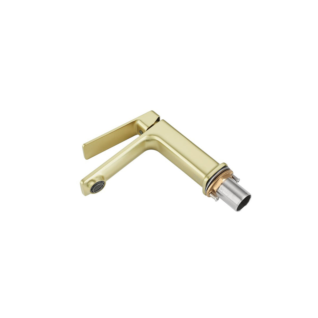 Single Hole Single Handle Bathroom Faucet In Brushed Gold - View 5 - Joshua Marshal