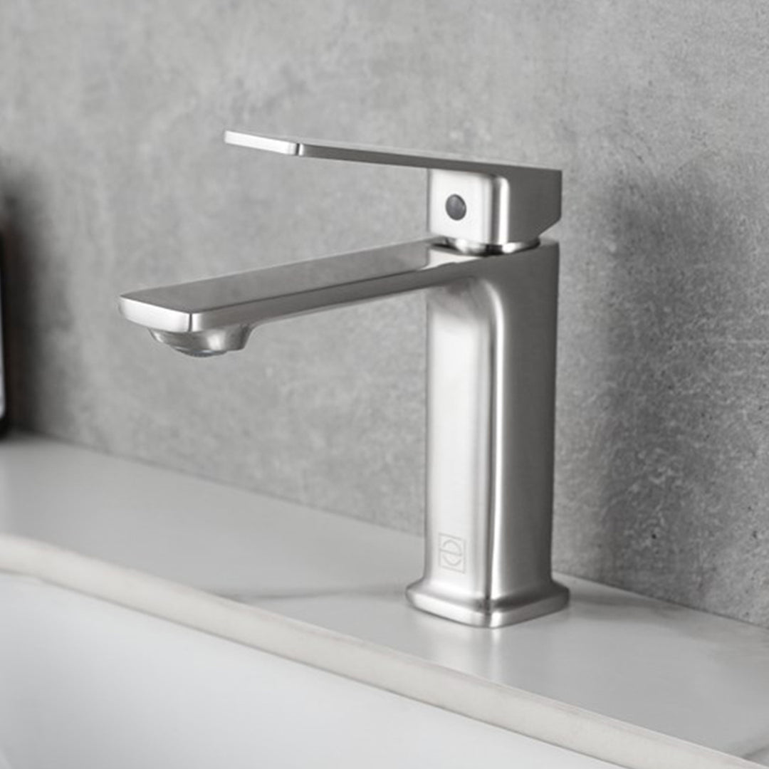 Single Hole Single Handle Bathroom Faucet In Brushed Nickel Brushed Nickel Finish - KITCHEN & BATH by Joshua Marshal
