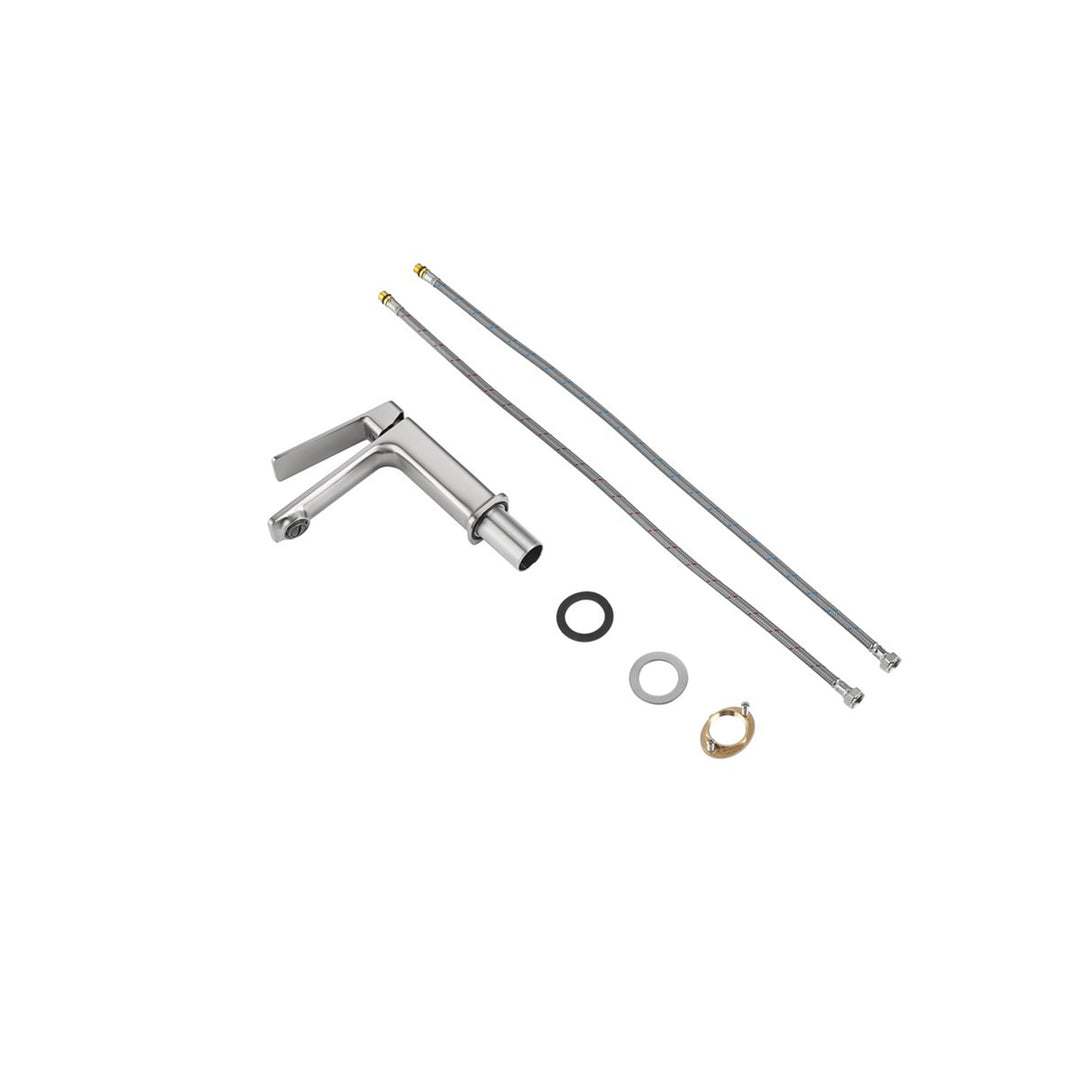 Single Hole Single Handle Bathroom Faucet In Brushed Nickel - View 4 - Joshua Marshal