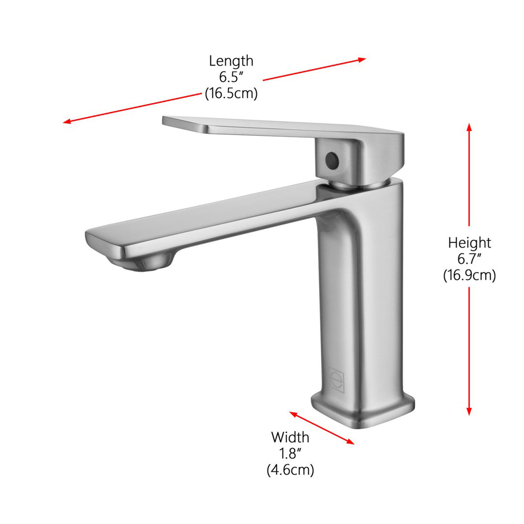 Single Hole Single Handle Bathroom Faucet In Brushed Nickel - View 5 - Joshua Marshal