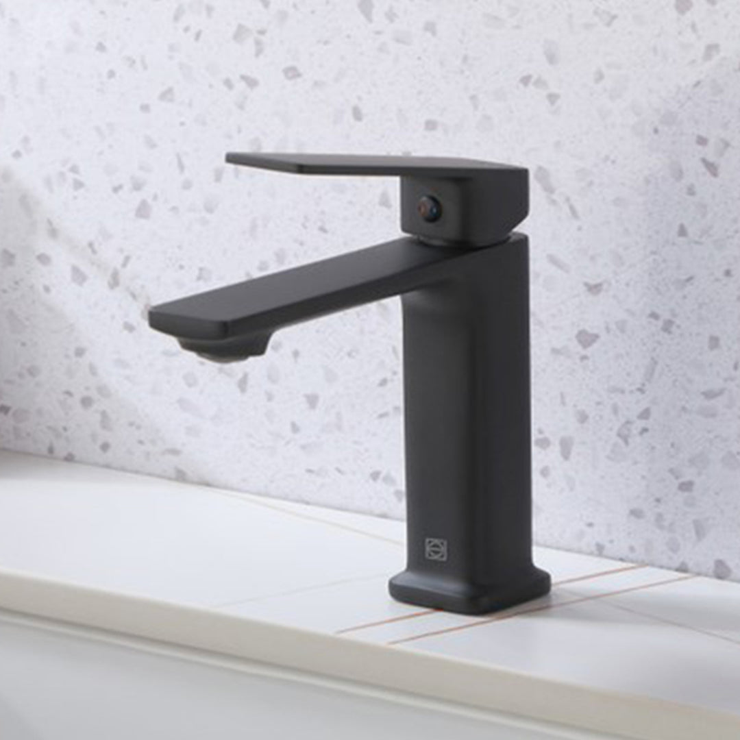 Single Hole Single Handle Bathroom Faucet In Matte Black Matte Black Finish - KITCHEN & BATH by Joshua Marshal
