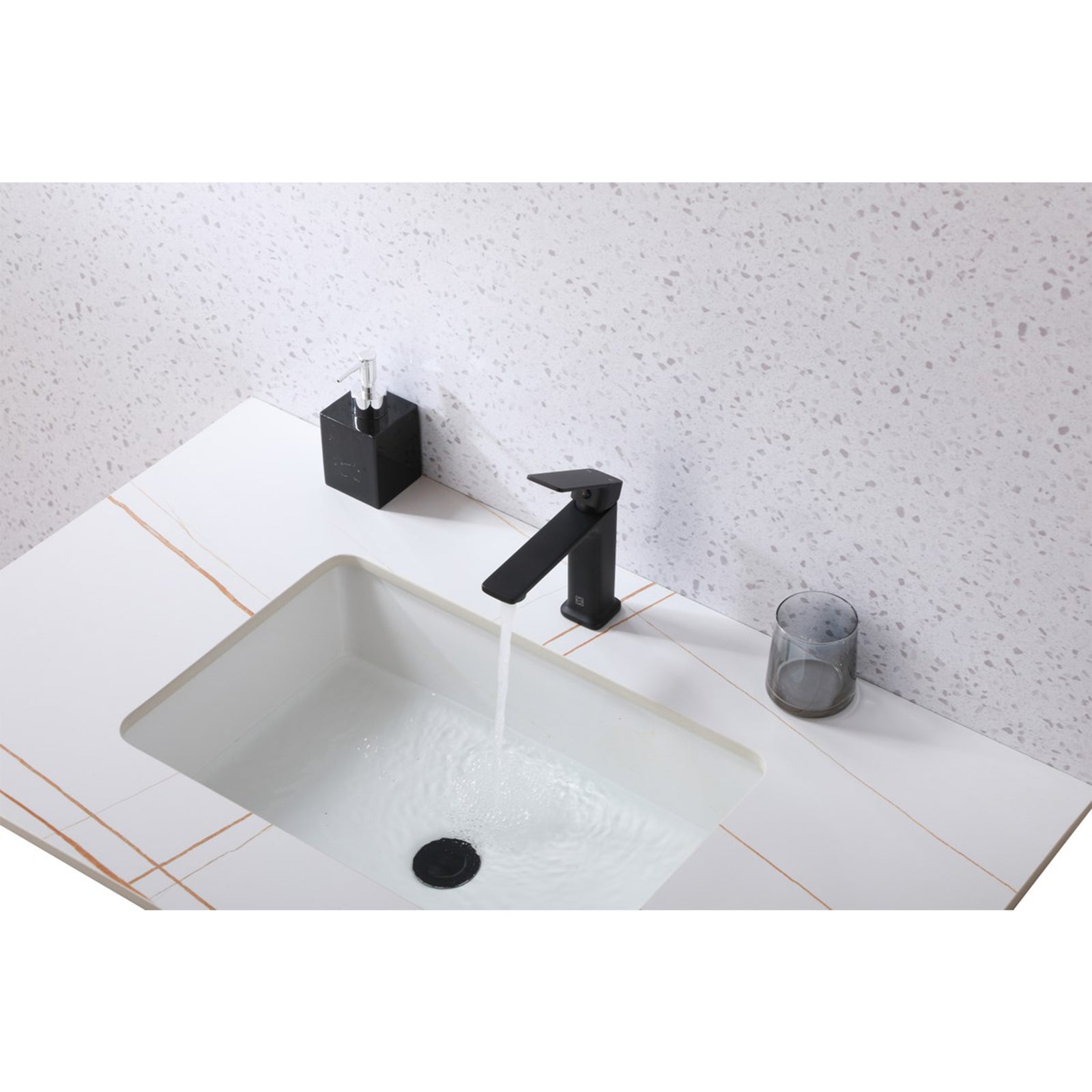 Single Hole Single Handle Bathroom Faucet In Matte Black - View 2 - Joshua Marshal