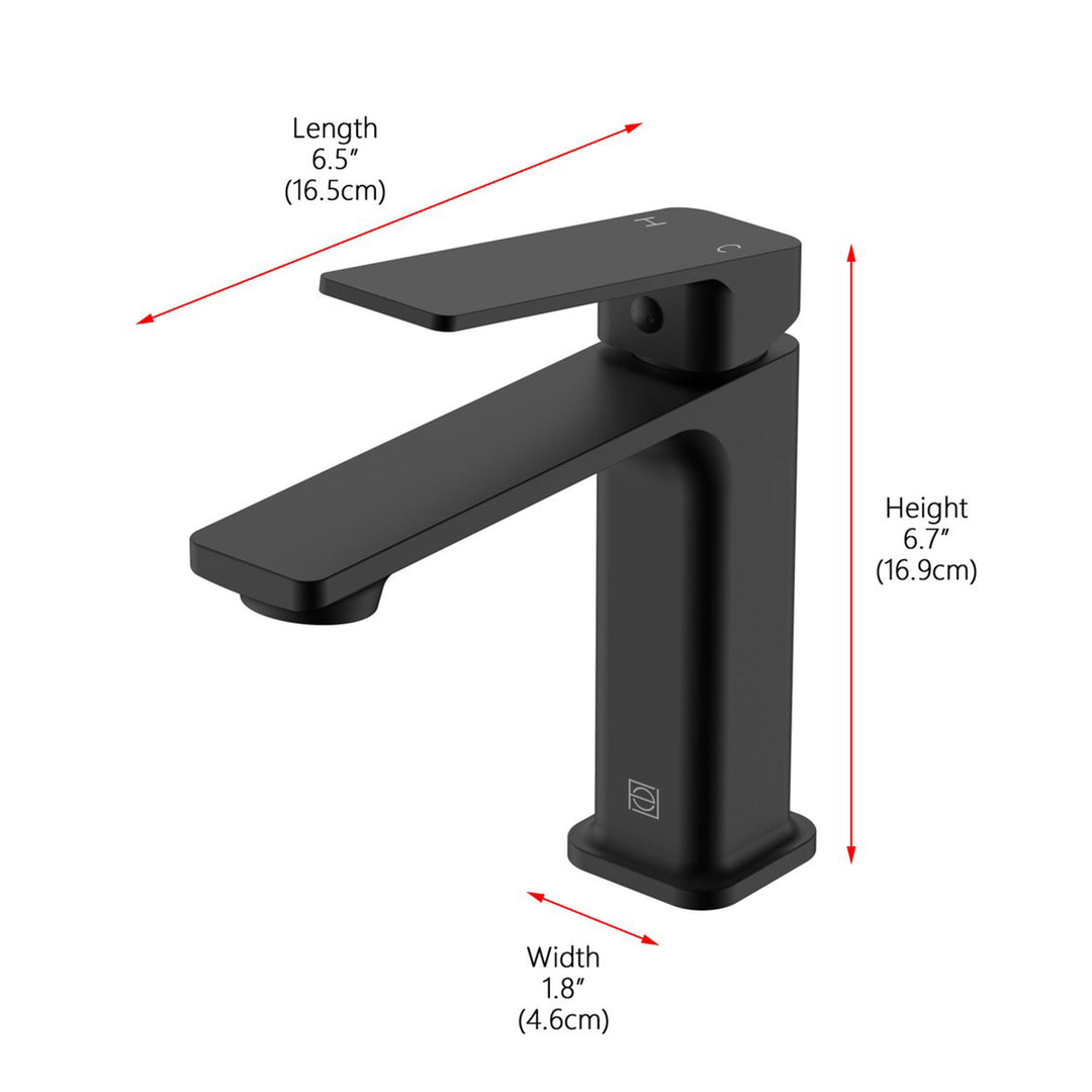 Single Hole Single Handle Bathroom Faucet In Matte Black - View 5 - Joshua Marshal