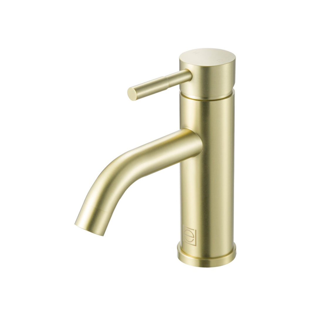 Single Hole Single Handle Bathroom Faucet In Brushed Gold - View 3 - Joshua Marshal