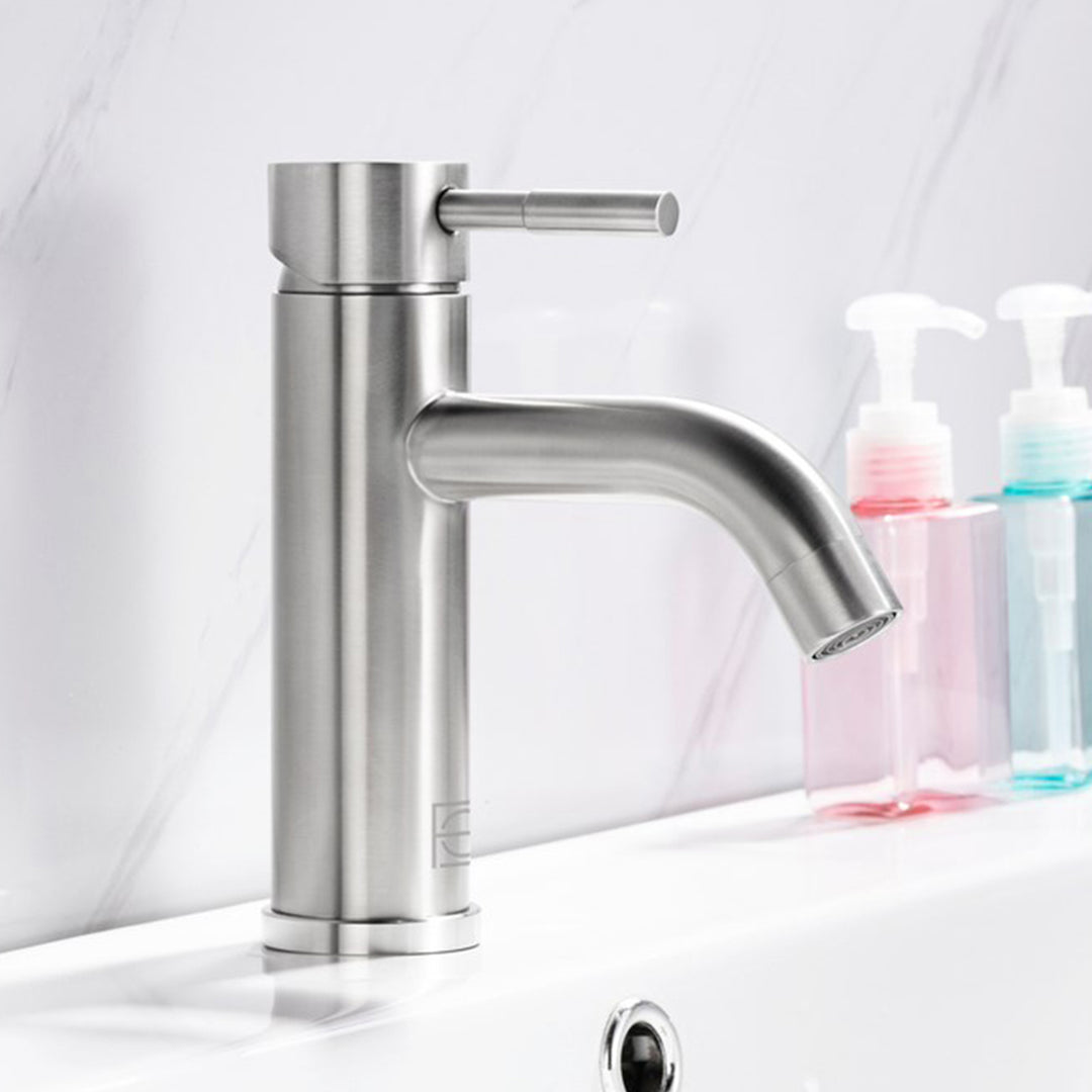 Single Hole Single Handle Bathroom Faucet In Brushed Nickel Brushed Nickel Finish - KITCHEN & BATH by Joshua Marshal