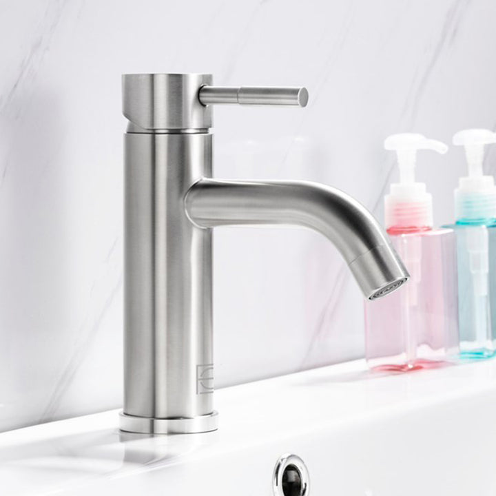 Single Hole Single Handle Bathroom Faucet In Brushed Nickel Brushed Nickel Finish - KITCHEN & BATH by Joshua Marshal