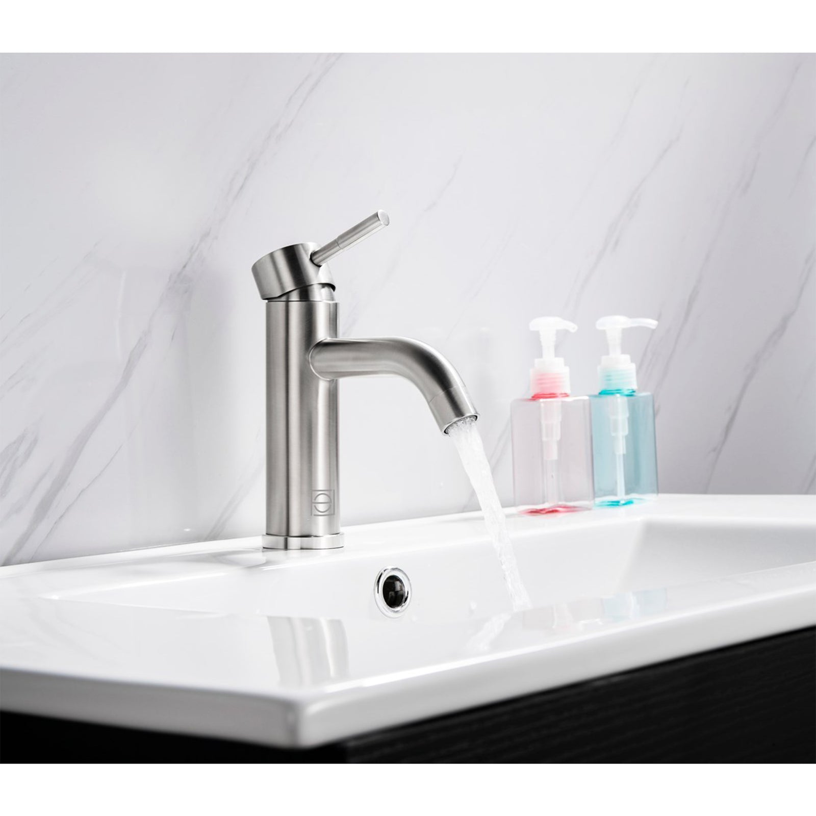 Single Hole Single Handle Bathroom Faucet In Brushed Nickel - View 2 - Joshua Marshal