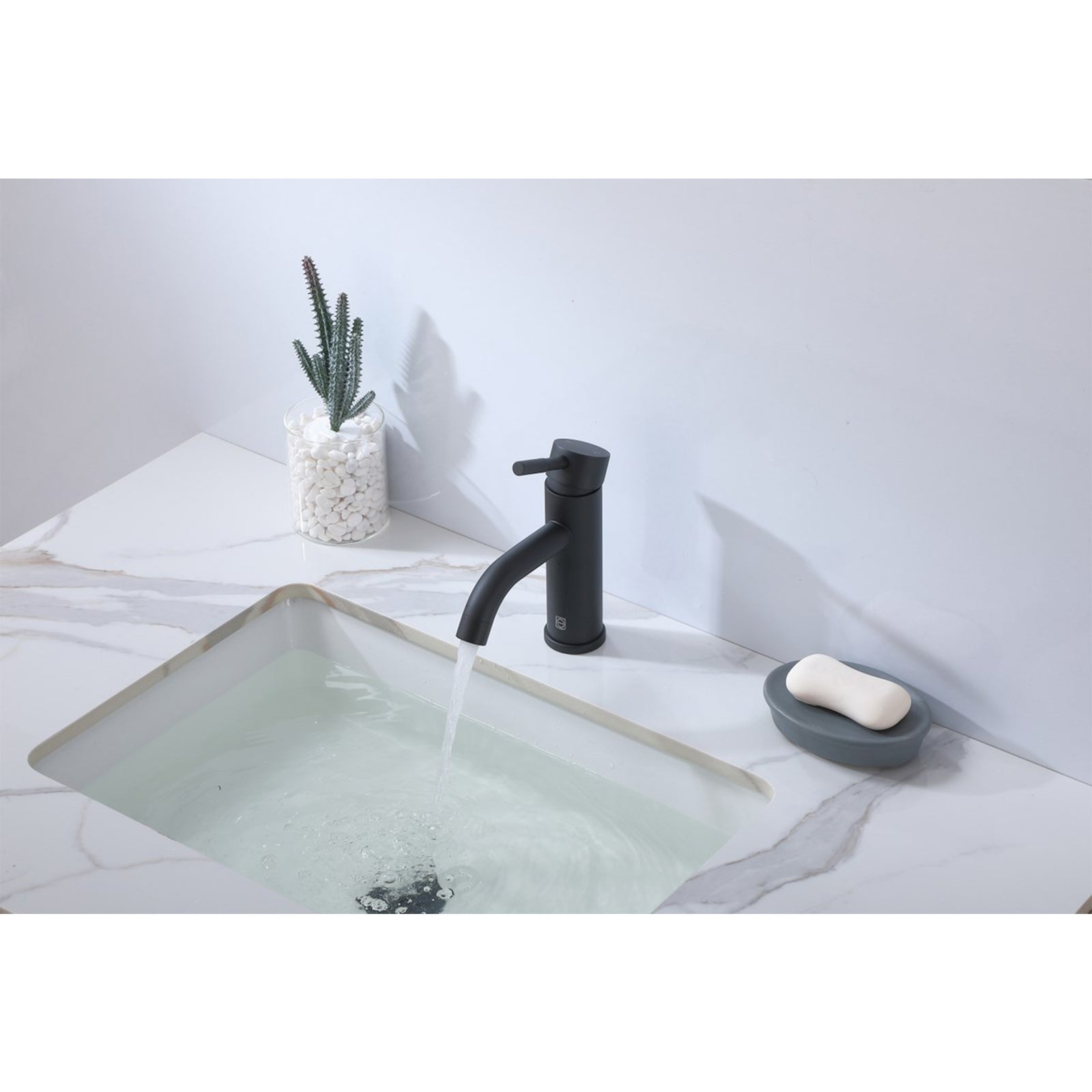 Single Hole Single Handle Bathroom Faucet In Matte Black - View 2 - Joshua Marshal