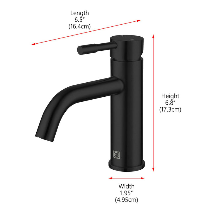 Single Hole Single Handle Bathroom Faucet In Matte Black - View 5 - Joshua Marshal