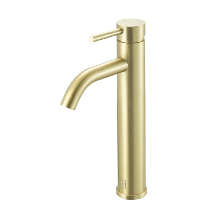 Single Hole Single Handle Bathroom Faucet In Brushed Gold - View 3 - Joshua Marshal