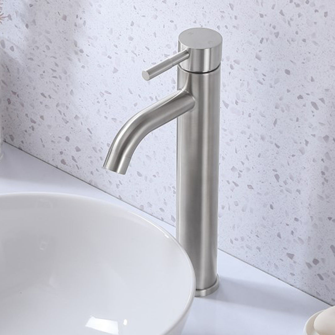 Single Hole Single Handle Bathroom Faucet In Brushed Nickel Brushed Nickel Finish - KITCHEN & BATH by Joshua Marshal
