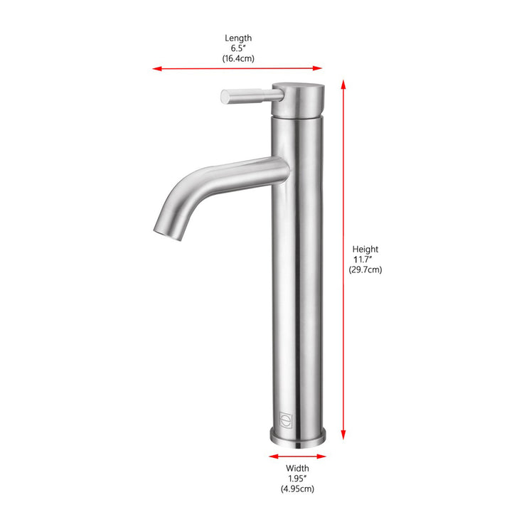 Single Hole Single Handle Bathroom Faucet In Brushed Nickel - View 5 - Joshua Marshal