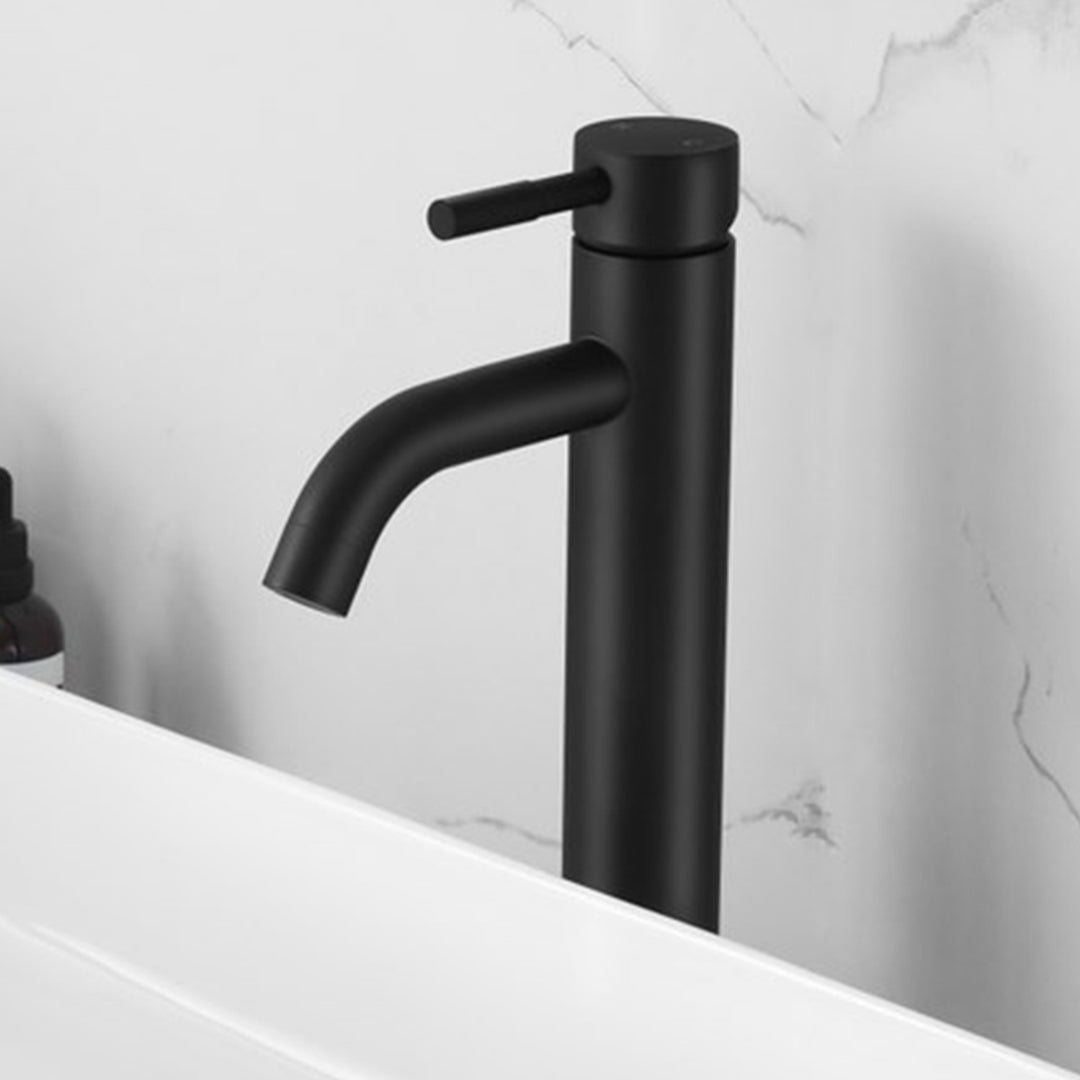 Single Hole Single Handle Bathroom Faucet In Matte Black Matte Black Finish - KITCHEN & BATH by Joshua Marshal