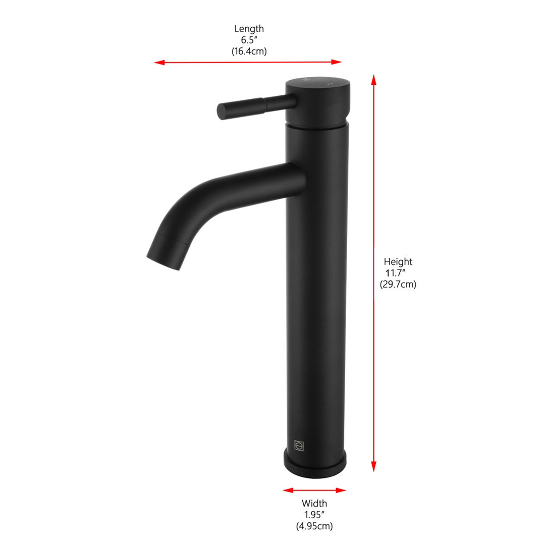 Single Hole Single Handle Bathroom Faucet In Matte Black - View 4 - Joshua Marshal