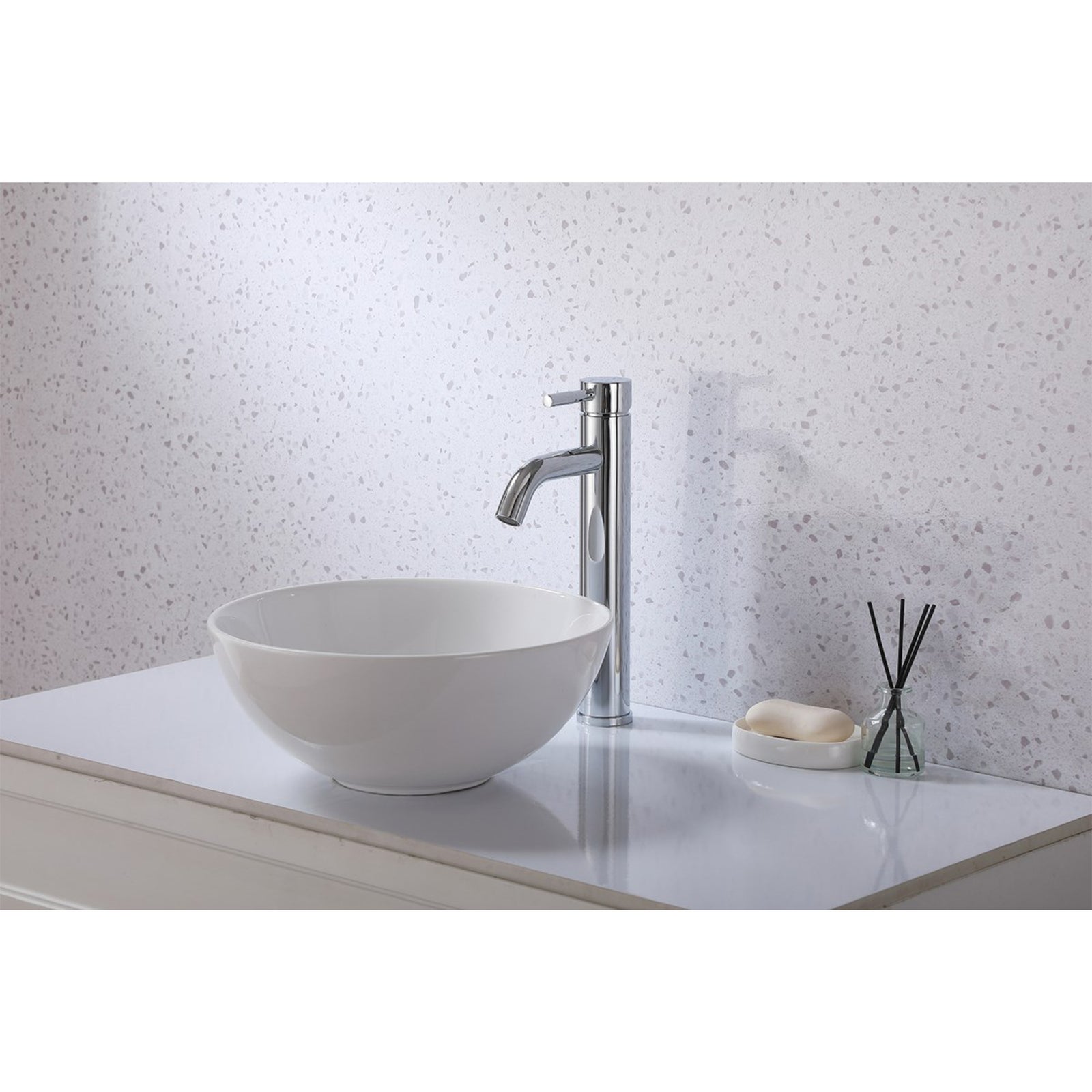 Single Hole Single Handle Bathroom Faucet In Chrome - View 2 - Joshua Marshal
